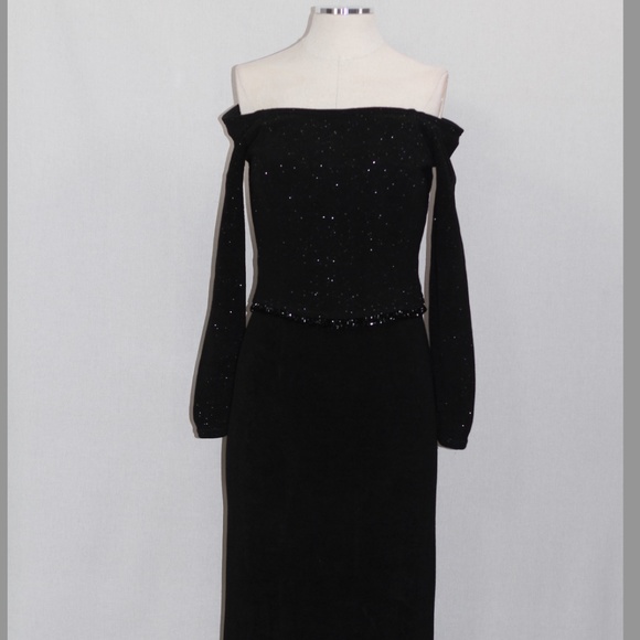 Scott McClintock Petites Black Shimmer Gown - Picture 9 of 15